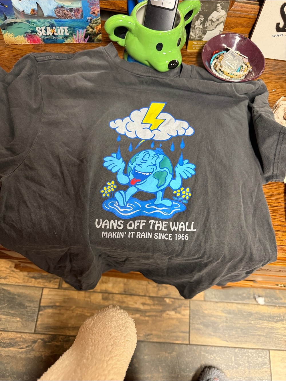 Vans Charcoal T-Shirt with Blue & Yellow Graphic